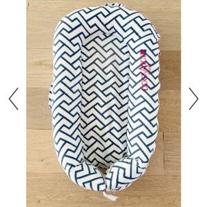 Dock-a-tot Deluxe+ Cover in Navy Chevron